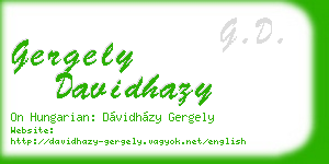 gergely davidhazy business card